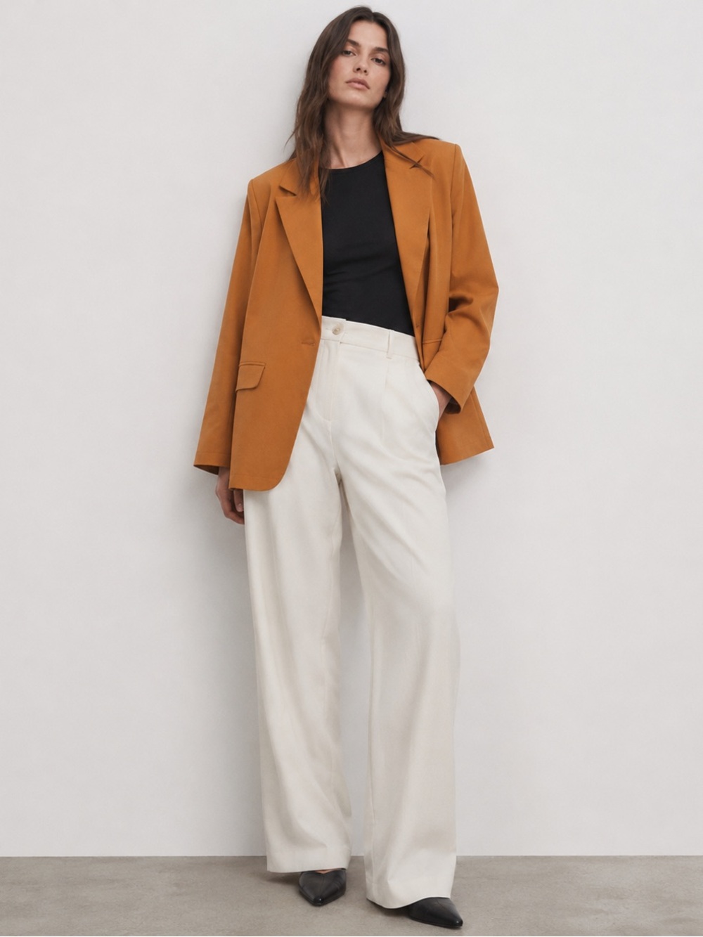 SHEIN Rust Brown Open Front Blazer – Size XL